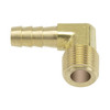 1/4 x 3/8" Brass Hose Barb - Male NPT 90° Elbow   G21B90-038-025