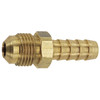 1/4 x 1/4" Brass Hose Barb - Male 45° SAE Flare Coupler   G21SAE-025-025