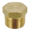 1/4" Brass Male NPT Hex Head Plug   G1600B-04