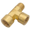 1/4" Brass Female NPT - Male NPT - Female NPT Tee   G16T88B-04-04