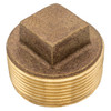 3/4" Cast Brass Male NPT Square Head Plug   G1600B-075