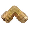 3/8 x 1/2" Brass Male NPT - Male 45° SAE Flare 90° Elbow   G1496-06-08