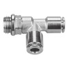 1/4 x 1/4 x 1/4" Nickel Plated Brass Uni Thread - Push-To-Connect - Push-To-Connect Tee   G60T1860P-04-04