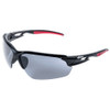 Sellstrom® XP450 Series Sta-Clear® AF/AS Wrap Around Safety Glasses - Smoke Tint - Black-Red Frames  S72301