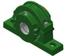 2-3/4" Light Series Split Cylindrical Retained Bearing w/ Housing & Support - Aluminum Triple Labyrinth Seal   LSE212BRHSATL