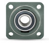 2-3/16" Cast Iron Four Bolt Square Piloted Flange Block w/Wide Eccentric Locking Collar Insert Bearing - Heavy Duty  UELFS311-203D1