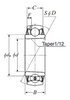 35mm Spherical Insert Wide Taper Bore Ball Bearing - Standard Duty  UK207D1