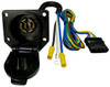 Round 7 Blade / Flat 4 Pin Trailer Connector w/Bracket  7713-11