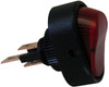 SPST Red Illuminated On-Off Oval Rocker Switch  9411-5-11
