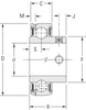 1-11/16" Cylindrical Ball Bearing Insert w/Set Screws   GYA111RR