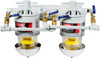 2 Diesel Fuel/Water Separators Manifolded with Shut-Off Valves U.L. Listed.   200-MMV