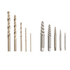 10 Pc. Spiral Flute Screw Extractors w/ Cobalt Alloy Steel Drill Bits   11117