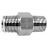 1/2 x 3/8" Stainless Steel Male NPT - Male NPT Hex Water Blast Nipple  1616SS-15K-08-06
