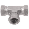1/4 x 1/4 x 1/4" Steel Female BSPP - Female BSPP - Female BSPP Swivel Tee   26T26-04-04
