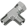 1/4 x 1/4 x 1/4" Steel Male BSPP - Female BSPP - Male BSPP Tee   26T3636-04-04