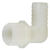 1/2 x 1/4" Nylon Hose Barb - Male NPT 90° Elbow   G21N90-025-050