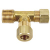 1/4 x 3/8 x 3/8" Brass Male NPT - Compression - Compression Tee   G60T60-04-06