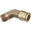 1/4 x 1/4" Brass Male NPT - DOT Push-To-Connect 45° Elbow   G7046P-04-04