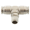 3/8 x 3/8 x 3/8" Nickel Plated Brass Male NPT - Push-To-Connect - Push-To-Connect Tee   G60T06P-06-06