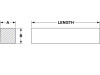 Square SAE 1-7/16 x 36" Zinc Plated Steel Keystock  1.438-36