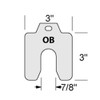 Individual 3.00 x 3.00 x .100" Stainless Slotted Shim  .100-OB-10
