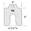 Individual 4.00 x 4.00 x .004" Stainless Slotted Shim  .004-OC-10