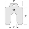 Individual 6.00 x 6.00 x .002" Stainless Slotted Shim  .002-OE-10