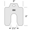 Individual 8.00 x 8.00 x .005" Stainless Slotted Shim  .005-OH-10