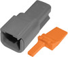 24-16 AWG 2-Way Deutsch "DTM" Receptacle & Wedgelock  7930-91