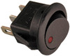 SPST Red Round Rocker On-Off Switch w/LED  9415-5-11