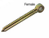 1/2 x 4" Female Lag Screw Hinge Bolt  102548