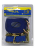 Blue Polyester Ratchet Strap 1" x 15' w/Double J-Hooks  11189
