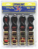 Red Polyester Ratchet Straps 1 x 15' w/S-Hooks Carded (4/pk)  12321