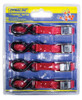 Red Polyester Cam Straps 1" x 6' w/S-Hooks Carded (4/pk)  12331