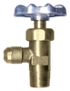 3/8 x 1/4" Brass Male 45° SAE Flare - Male NPT 90° Angle Valve   1049-6B