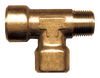 3/8 x 3/8 x 3/8" Forged Brass Female NPT - Male NPT - Female NPT Tee  107-C