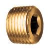 3/4" Brass Male NPT Countersunk Square Plug  118-E