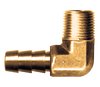 1/4 x 1/4" Brass Hose Barb - Male NPT 90° Elbow  139-4B