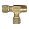 1/2 x 1/2 x 1/2" Brass DOT Poly Line Compression - Male NPT - DOT Poly Line Compression Tee  1471-8D