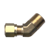 3/8 x 3/8" Brass DOT Poly Line Compression - Male NPT 45° Elbow  1474-6C