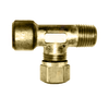 1/4 x 1/8 x 1/4" Brass Female NPT - Male NPT - DOT Poly Line Compression Tee   1476-4A