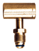 .885"-14 Brass Dual Female POL (CGA510) - Male POL (CGA510) Propane Manifold Tee  2001-S