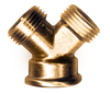 3/4"-11.5 Brass Female Water Hose - Male/Male Y-Coupling  202-W