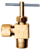 1/4 x 1/8" Brass Metal Line Compression - Male NPT 90° Needle Valve  3069-4A