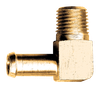 3/8 x 1/8" Brass Fuel Line Hose Barb - Male 90° NPT Connector  339-6A