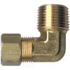 1/2 x 1/2" Brass Poly Tube Compression w/Fixed Insert - Male NPT 90° Elbow   469-8D