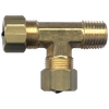 3/8 x 1/4 x 3/8" Brass Poly Tube Compression w/Fixed Insert - Male NPT - Compression w/Fixed Insert Tee  471-6B