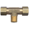3/8 x 1/4" Brass Poly Tube Compression w/Fixed Insert - Compression w/Fixed Insert - Male NPT Tee   472-6B