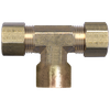 3/8 x 1/4" Brass Poly Tube Compression w/Fixed Insert - Compression w/Fixed Insert - Female NPT Tee   478-6B