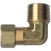 7/16 x 1/4" Brass Compression - Male NPT  90° Elbow  69-7B